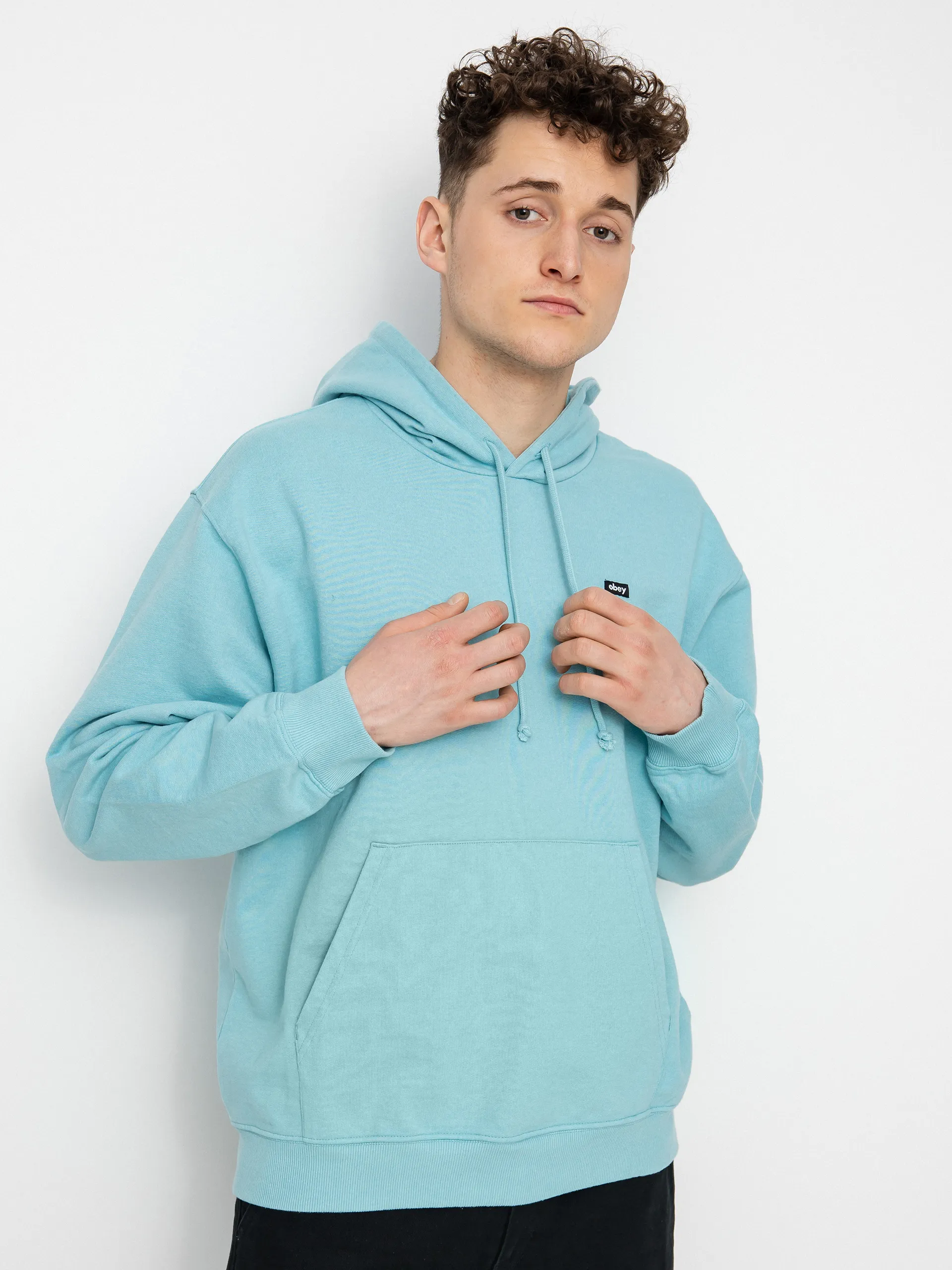 OBEY Timeless Recycled Heavy HD Hoodie (pigment turquoise tonic)