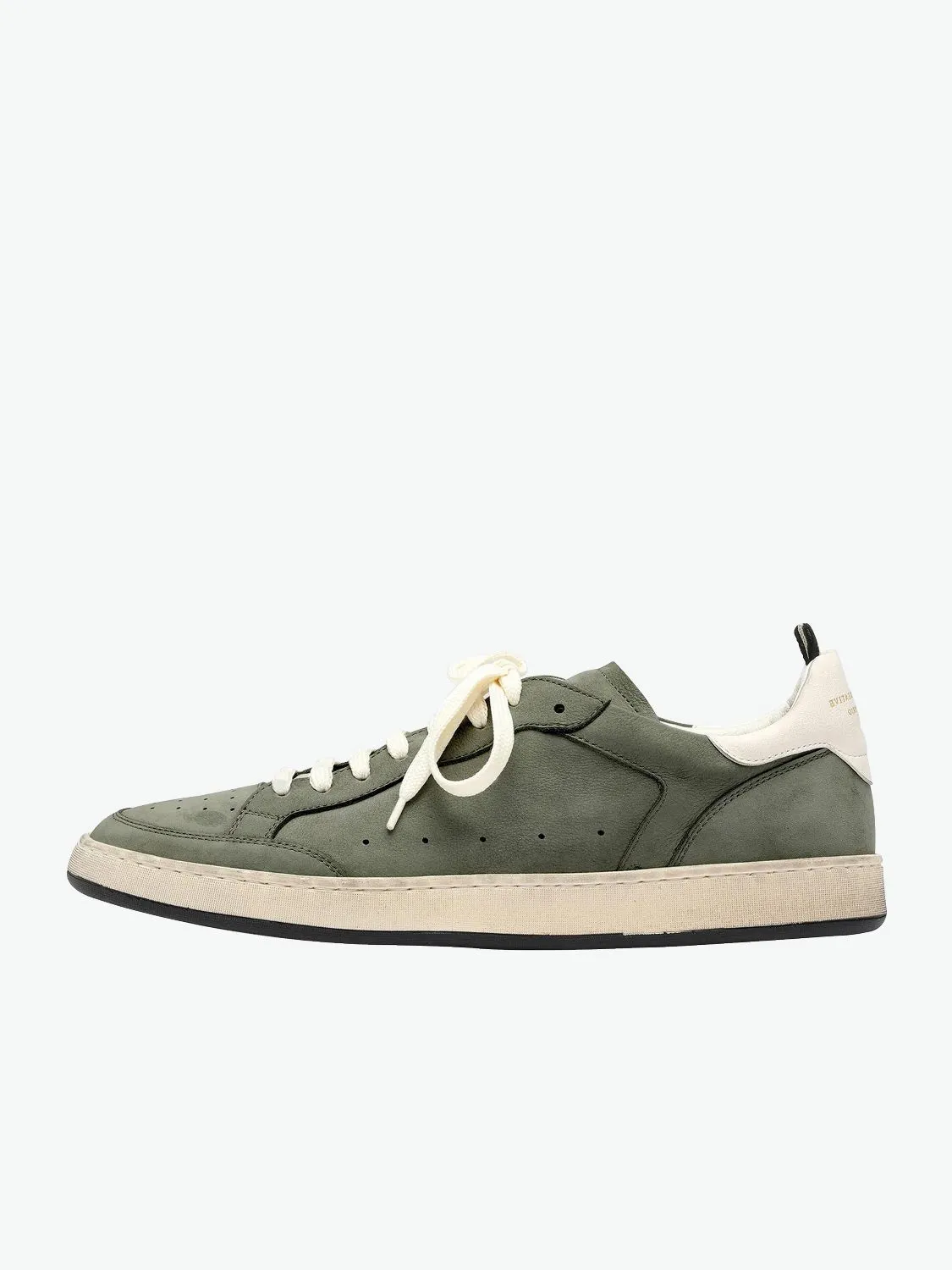 Officine Creative Kareem Military Green Leather Sneakers