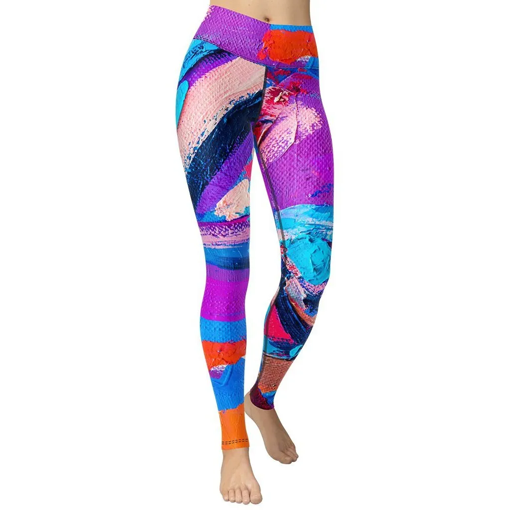 Oil Painting Canvas Yoga Leggings