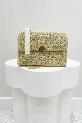 Olga Berg Millie Crocheted Shoulder Bag | Natural