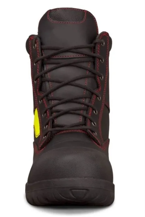 OLIVER HS66 Series Black 180mm Lace Up Wildland Fire Fighters Boot, Composite Toe Cap, Optional Lace In Zipper Attachment