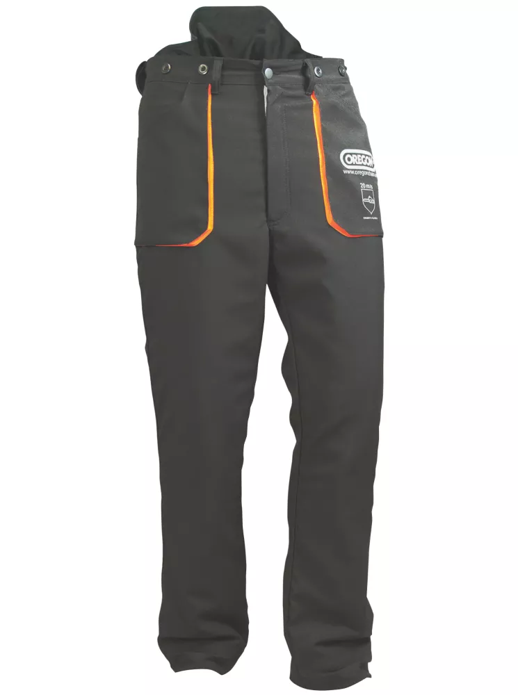 Oregon Yukon Type A Chainsaw Trousers Black / Orange 30-34" W 31" L - Screwfix