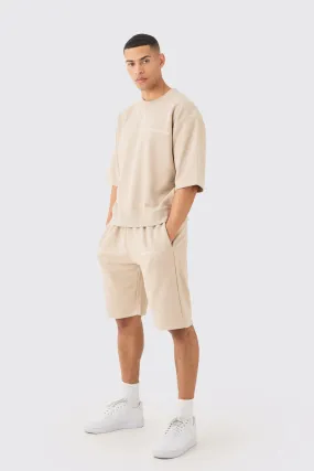 Oversized Boxy Half Sleeve Short Tracksuit | boohooMAN UK