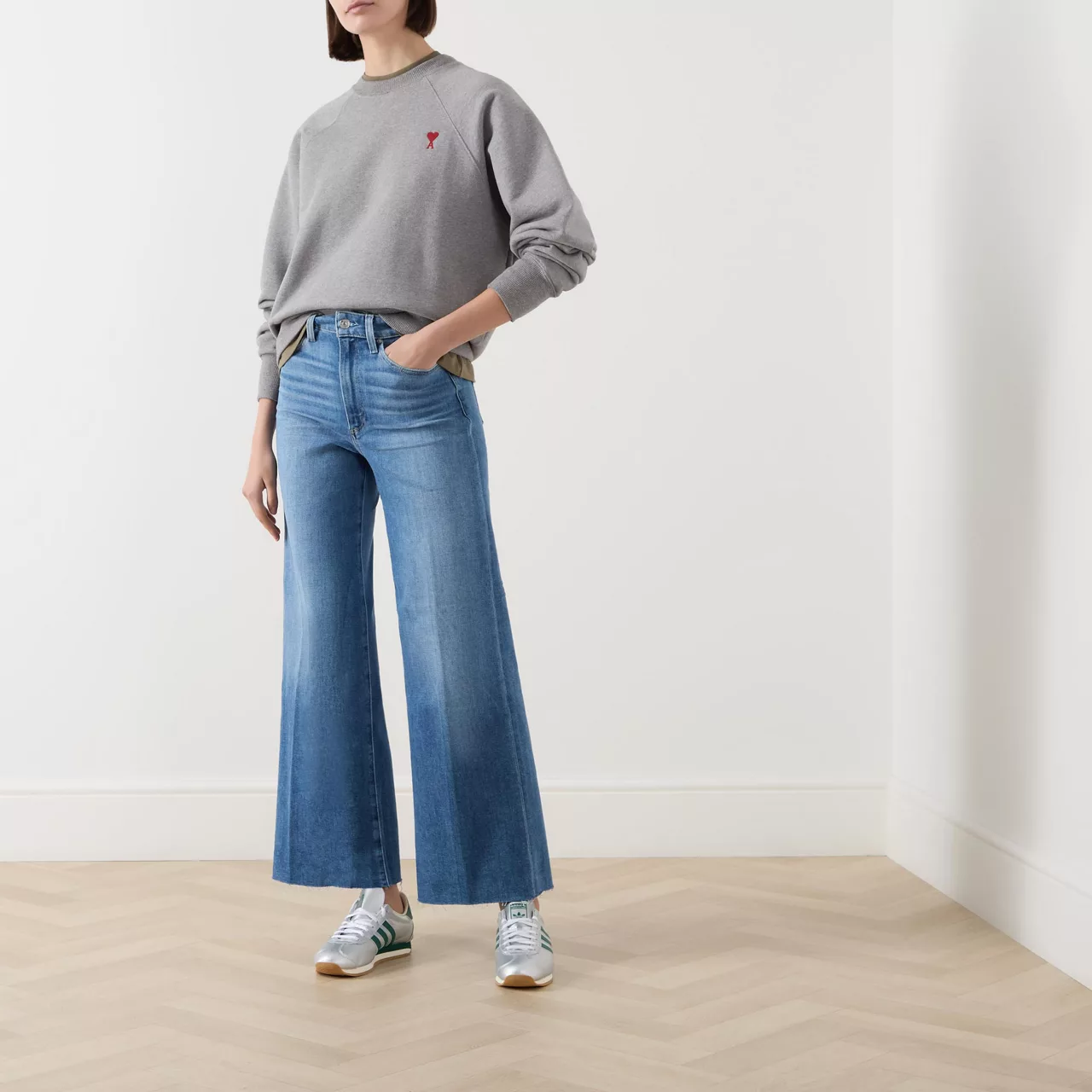 PAIGE Anessa Wide-Leg Jeans - Light Blue