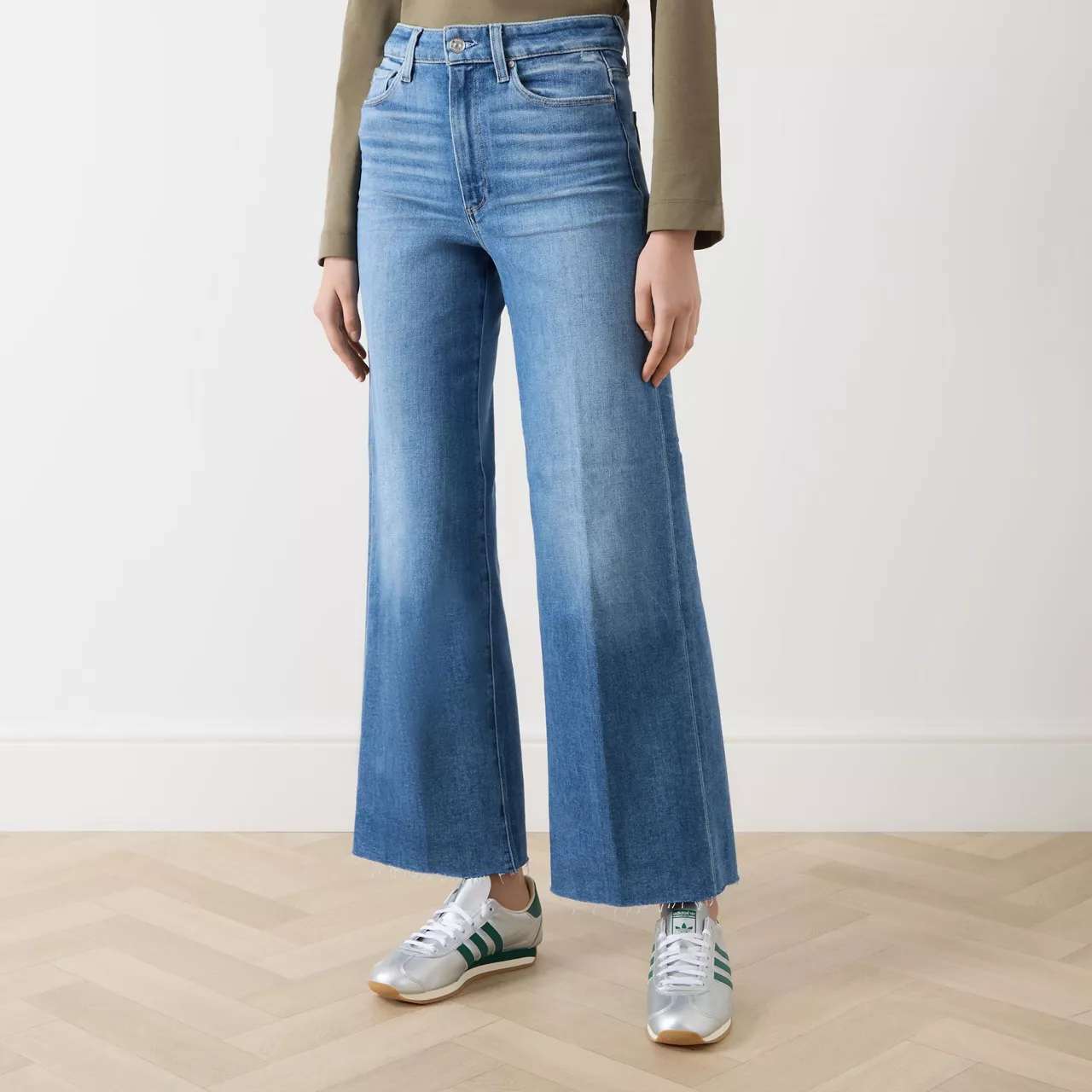 PAIGE Anessa Wide-Leg Jeans - Light Blue