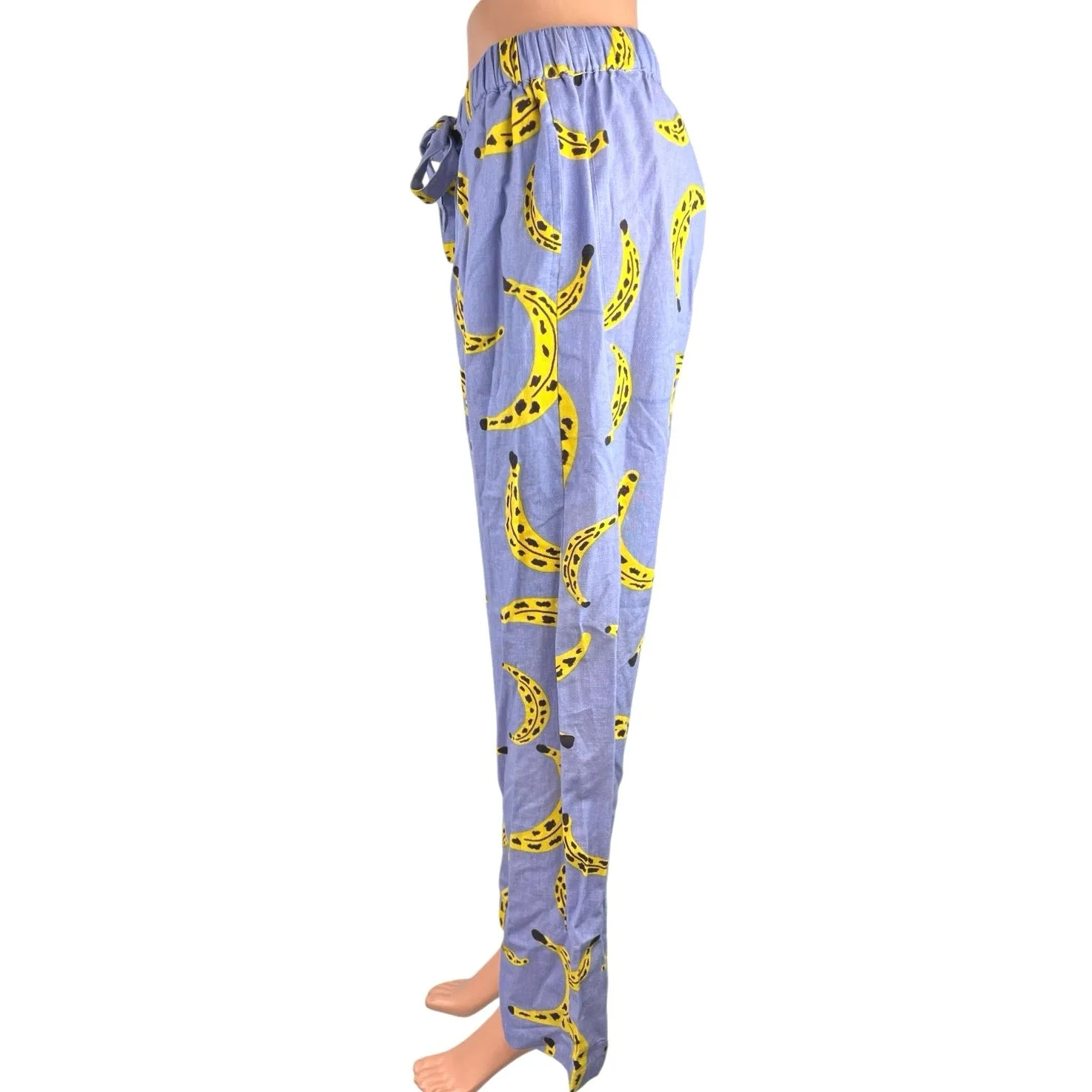 Periodical Blue Cool Bananas Straight Pull On Sleepwear Pajama Trousers Pants M