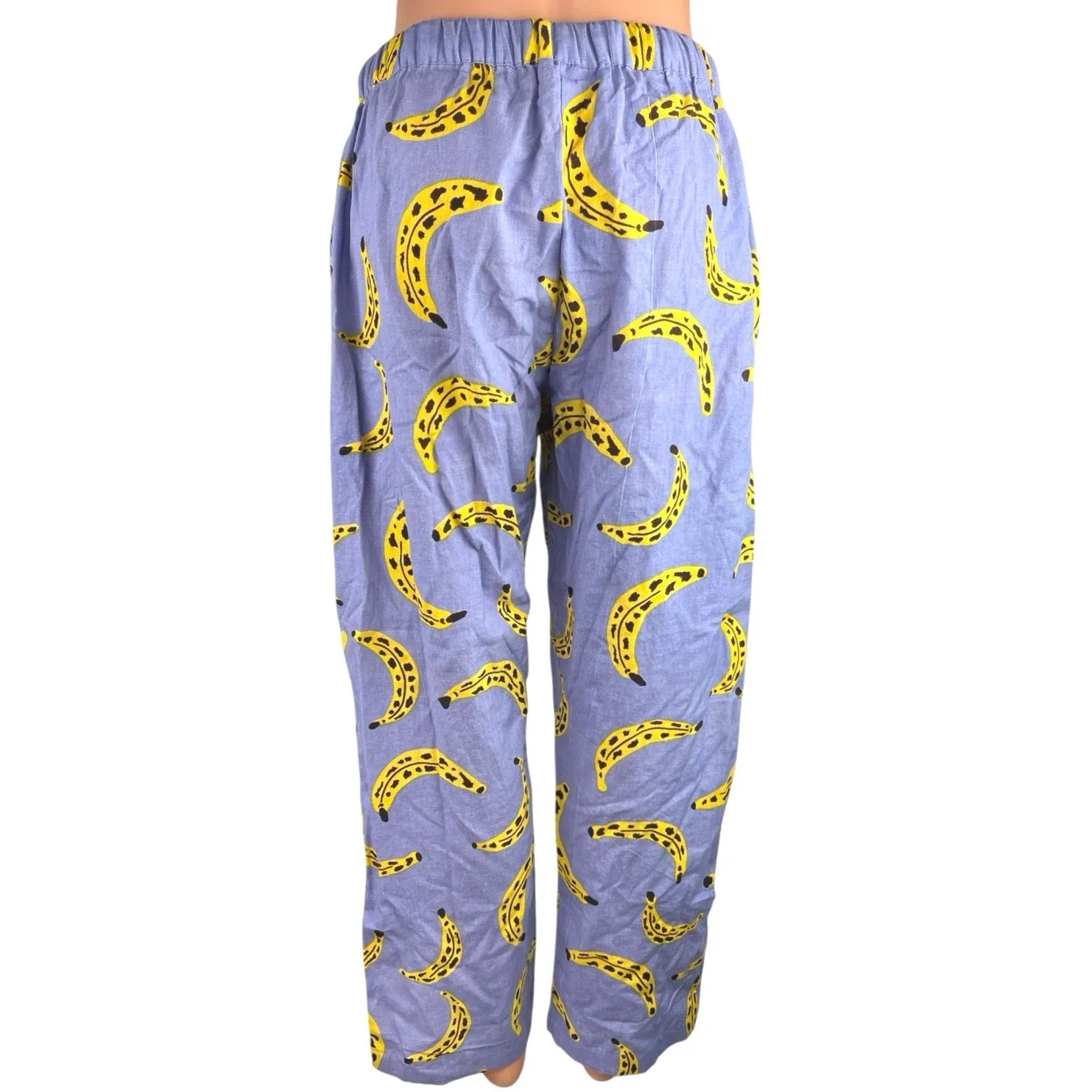 Periodical Blue Cool Bananas Straight Pull On Sleepwear Pajama Trousers Pants M