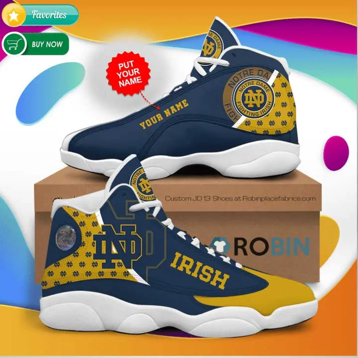 Personalized Name Notre Dame Fighting Irish Jordan 13 Sneakers For Men Women