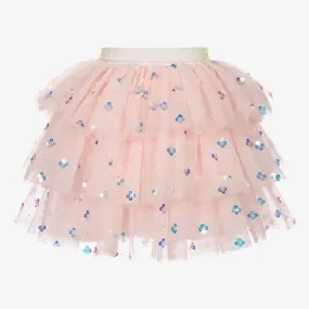 Pink Tulle Sequinned Skirt 