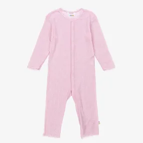 Pink Wool & Silk Thermal Romper