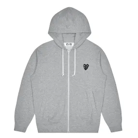 Play Comme des Garons - Double Black Emblem Hoodie - (Grey)