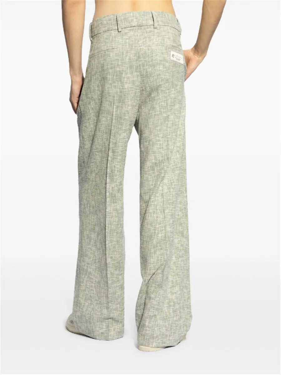 PLEATED MLANGE TROUSERS