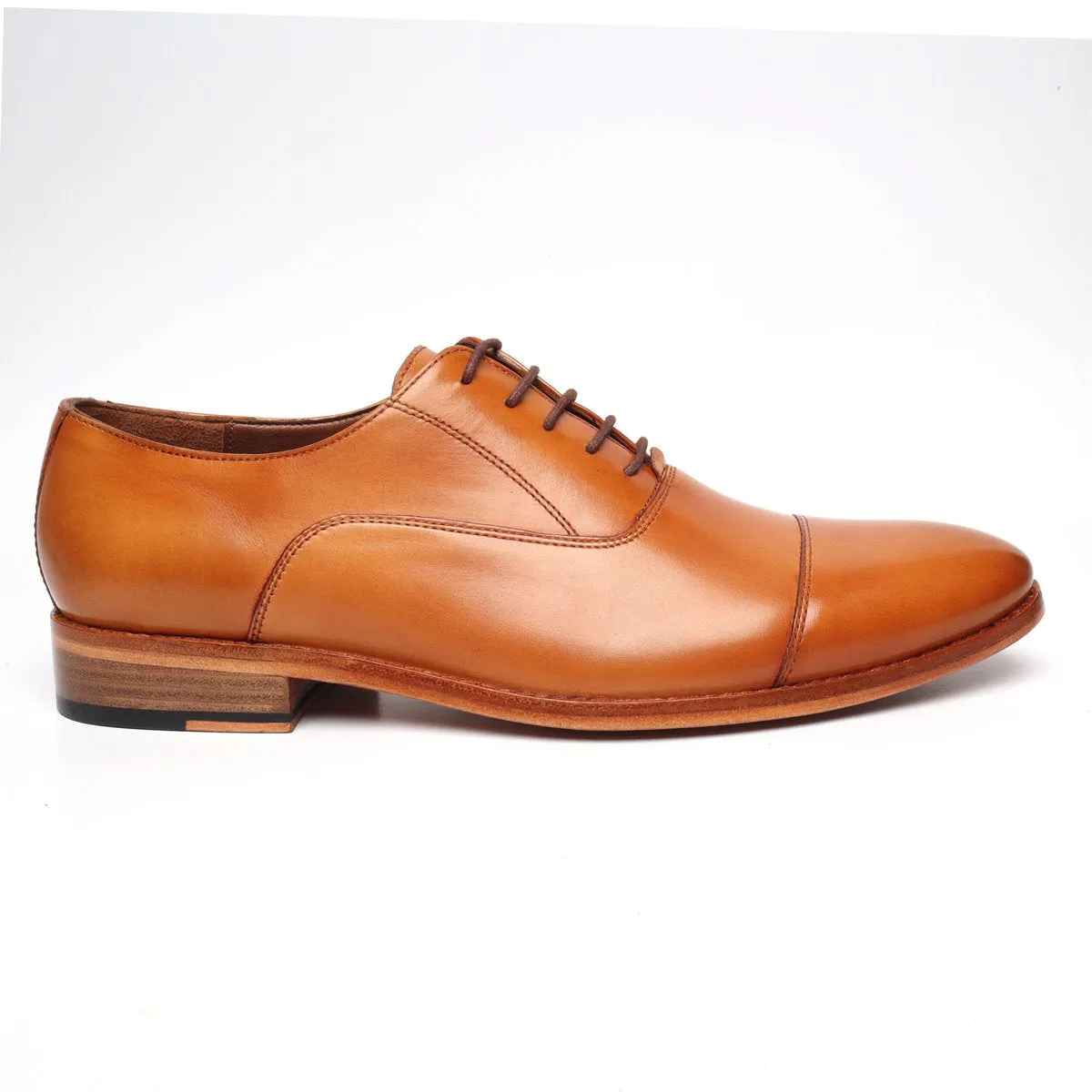 Police Uniform Shoes in Tan Leather with Leather Sole By Brune & Bareskin