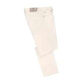  Richard J. Brown Slim-Fit Cotton Jeans in Milk White