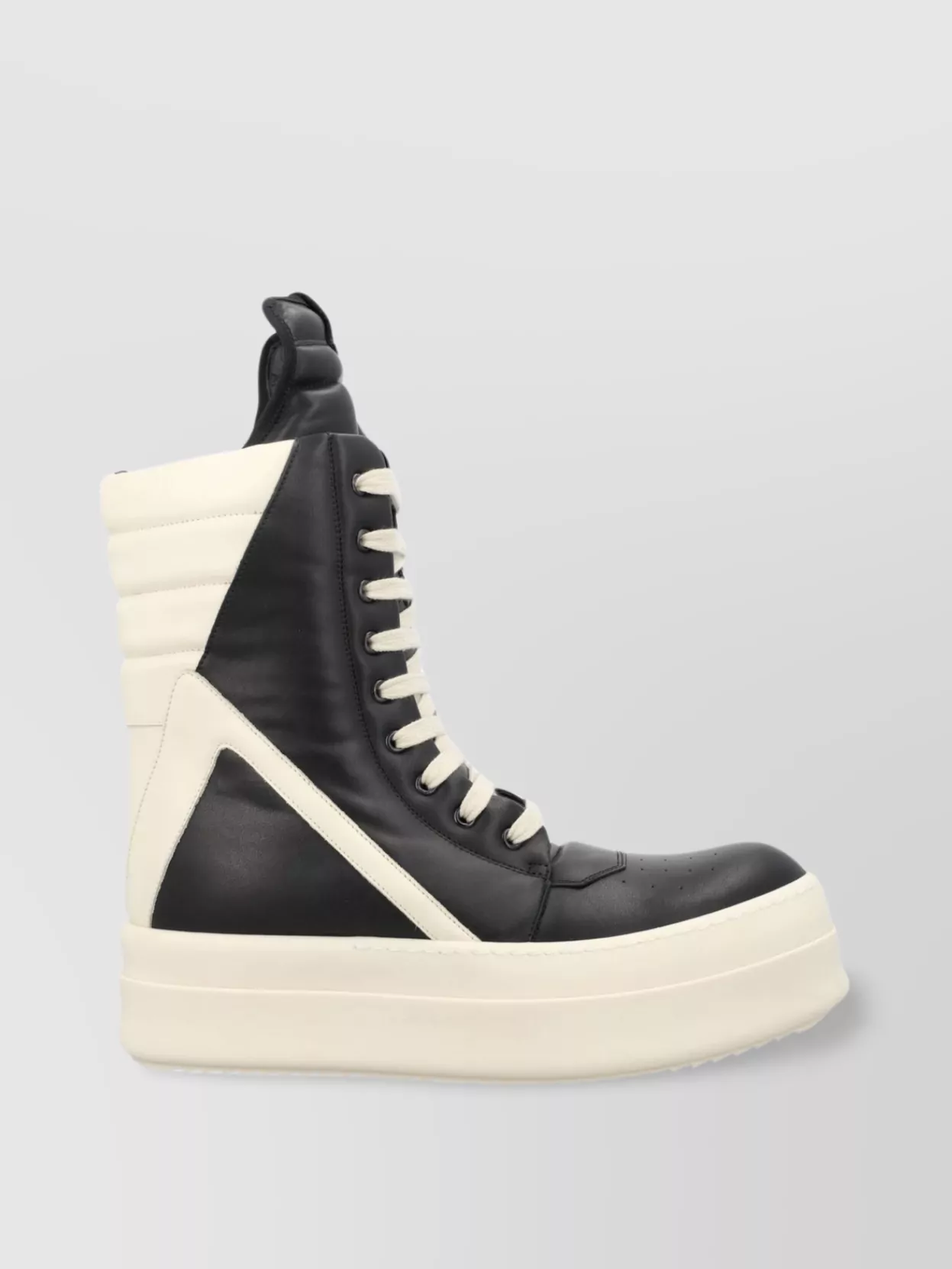 Rick Owens   High-top leather sneakers platform sole