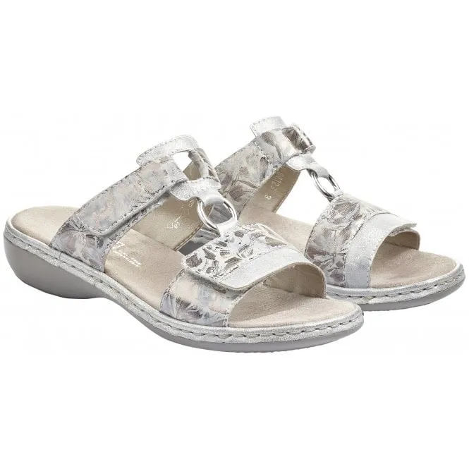 Rieker  Womens 659X6-80 Space Ice Metallic Riptape Sandals