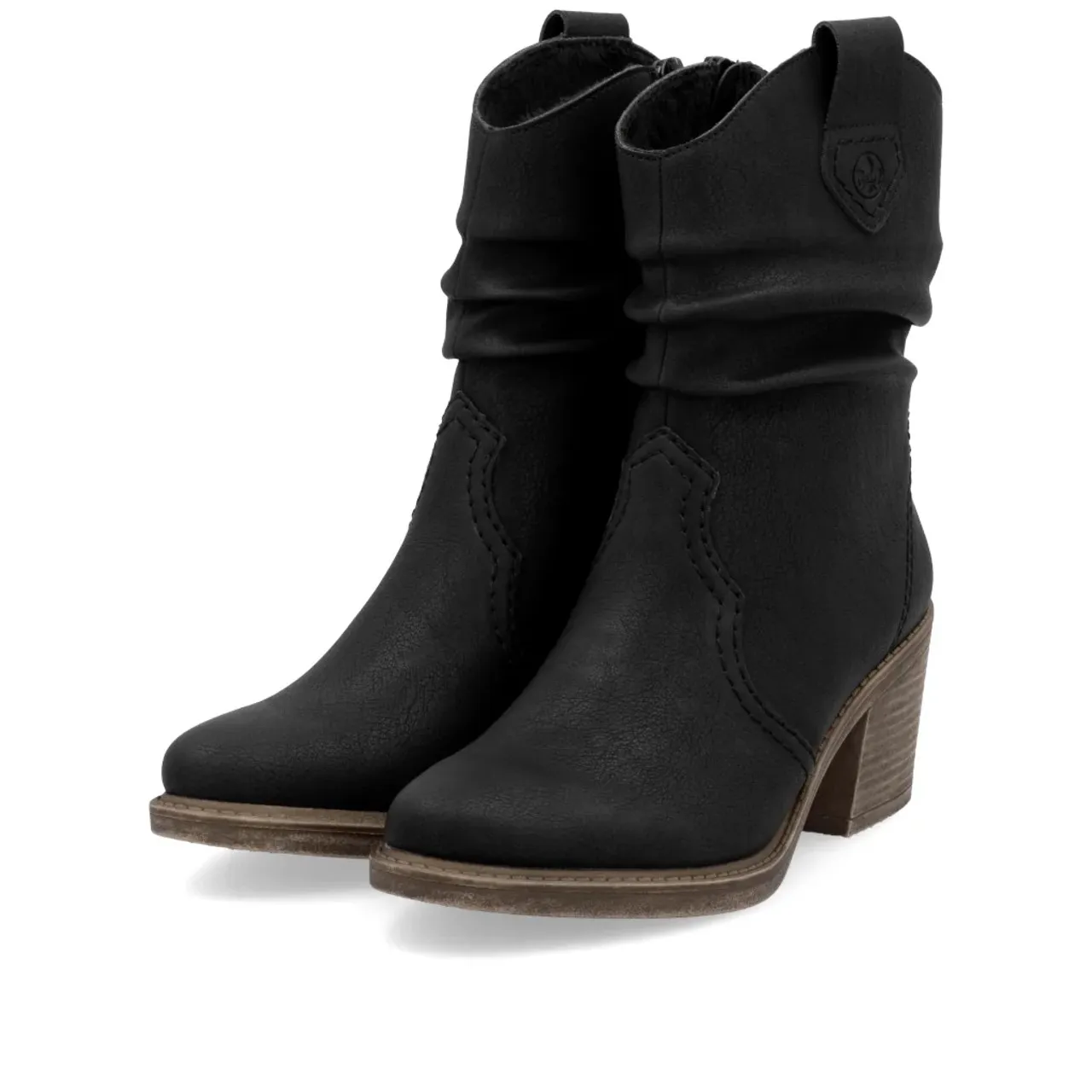 Rieker Y1284-00 Black Mid Cowboy Boot