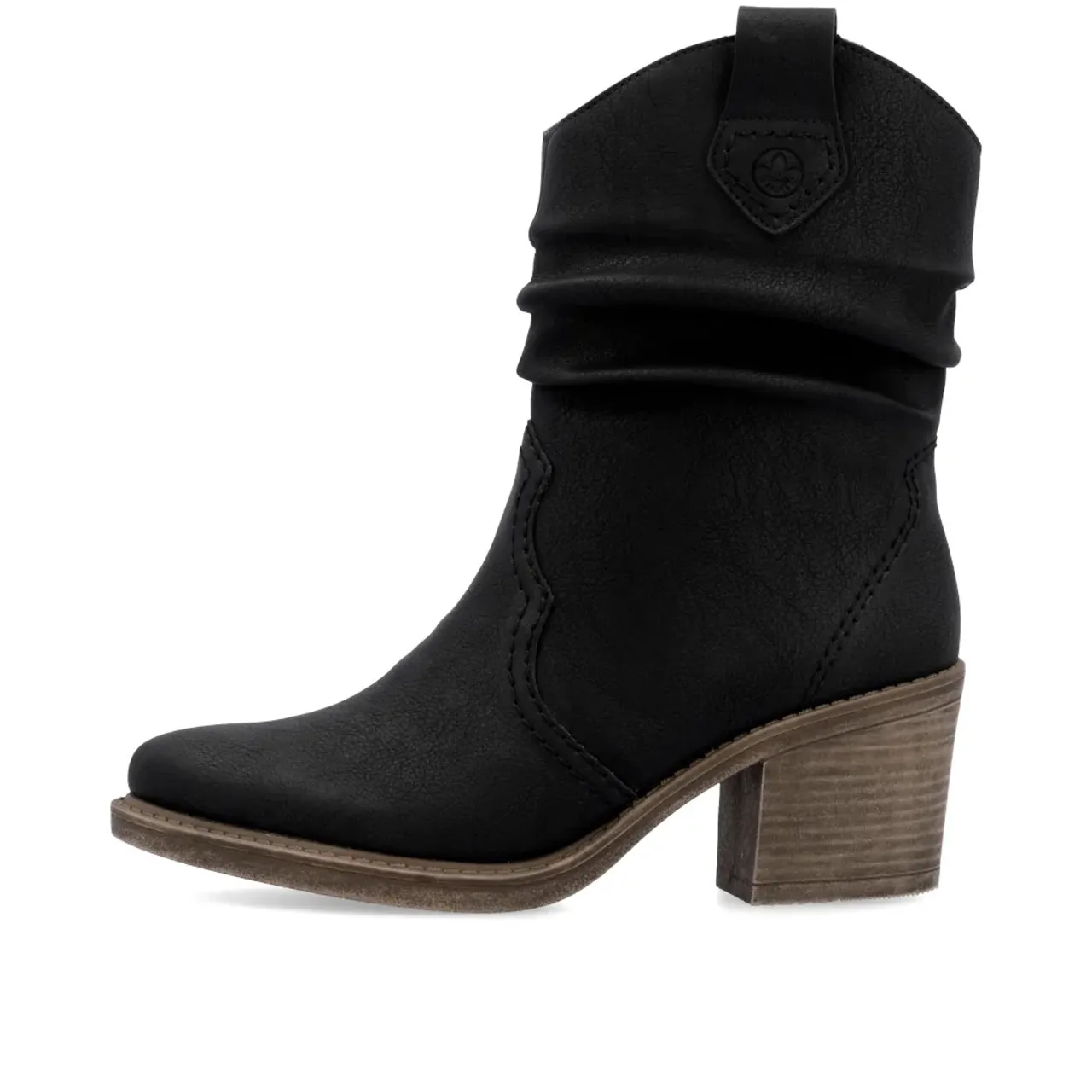 Rieker Y1284-00 Black Mid Cowboy Boot