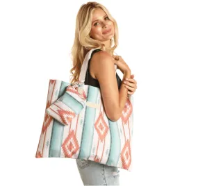 Rock & Roll Cowgirl Women's Turquoise Aztec Shoulder Handbag RRUX43R1FT