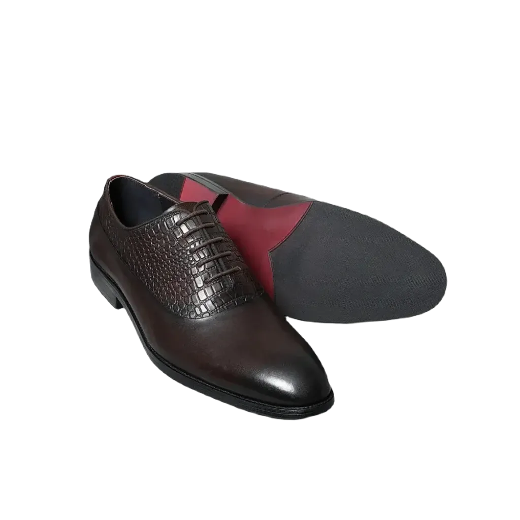 ROSSI X - Luxury two tone leather red bottom oxford shoes for men