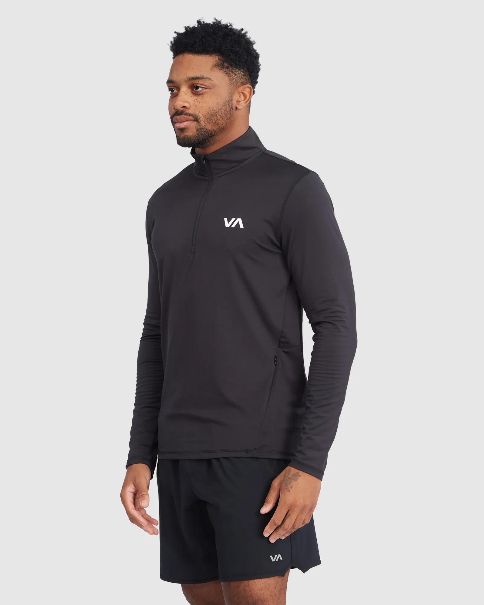 Rvca Sport Vent Ls Half Zip Pullover - Black | SurfStitch