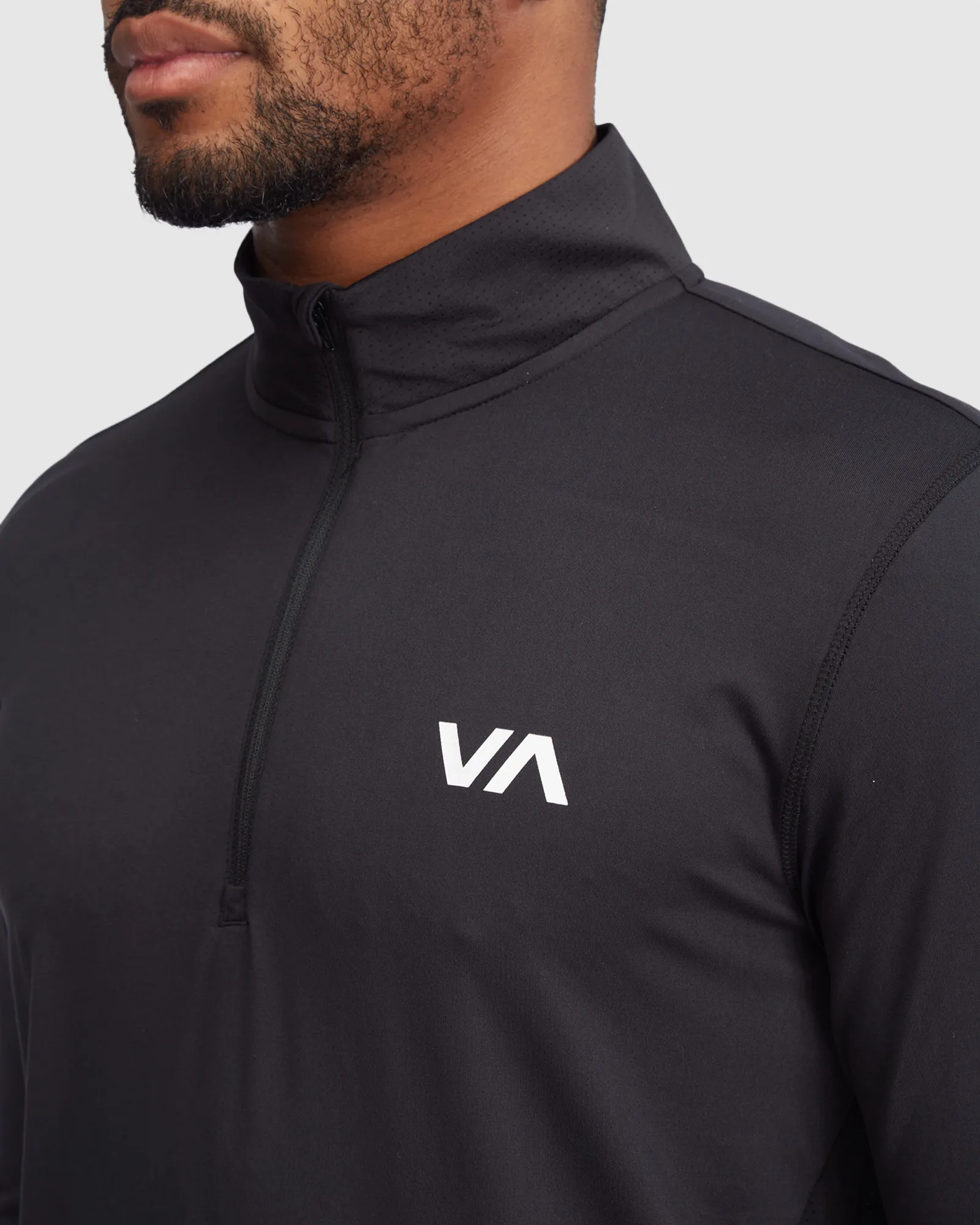 Rvca Sport Vent Ls Half Zip Pullover - Black | SurfStitch