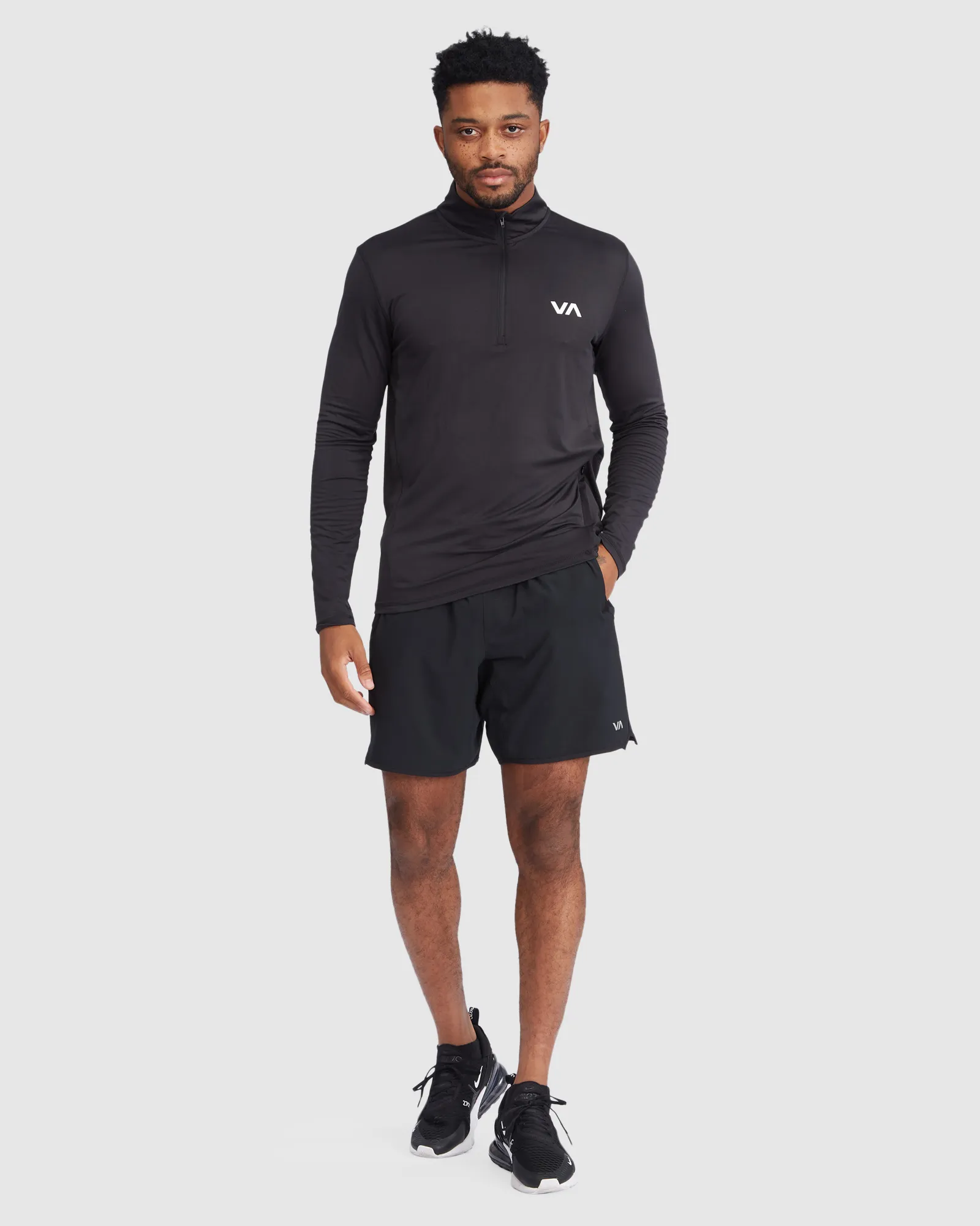 Rvca Sport Vent Ls Half Zip Pullover - Black | SurfStitch