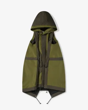 sacai Women's Taffeta Hooded Vest  Olive Green