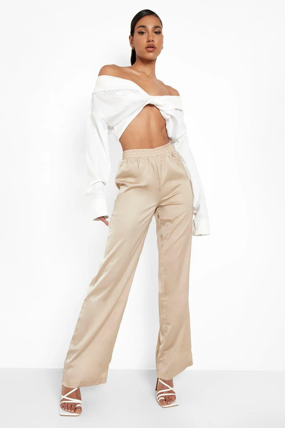 Satin Wide Leg Luxe Joggers