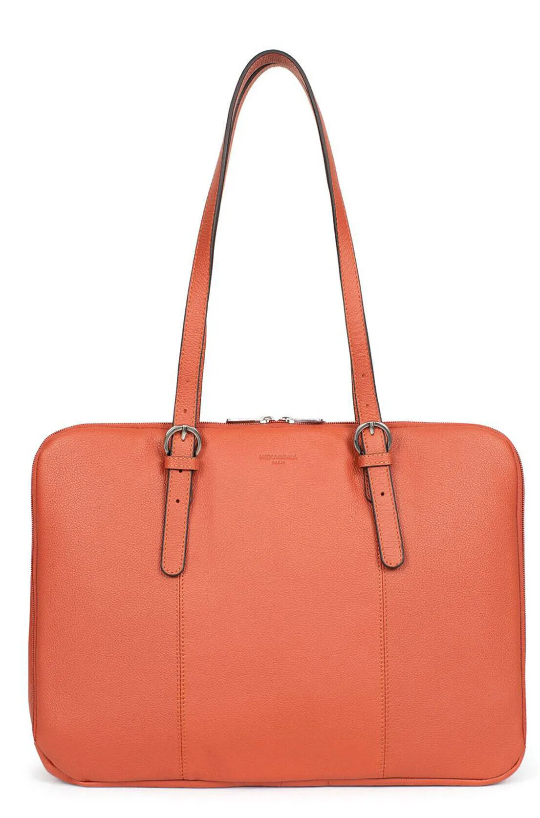 Shoulder bag with 2 orange leather handles 469845