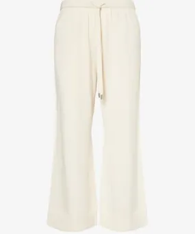 SIMKHAI Womens Ivory Celine straight-leg cotton-cashmere knitted trousers