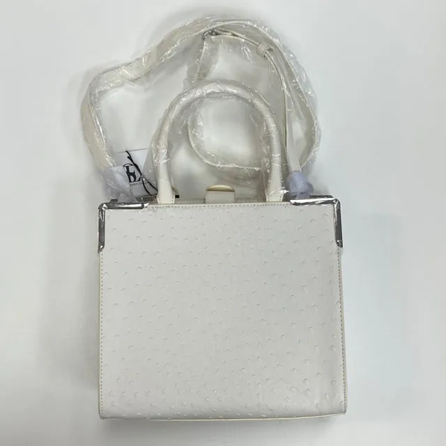 Snob Essentials White Textured Faux Leather Shoulder Handbag