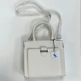 Snob Essentials White Textured Faux Leather Shoulder Handbag