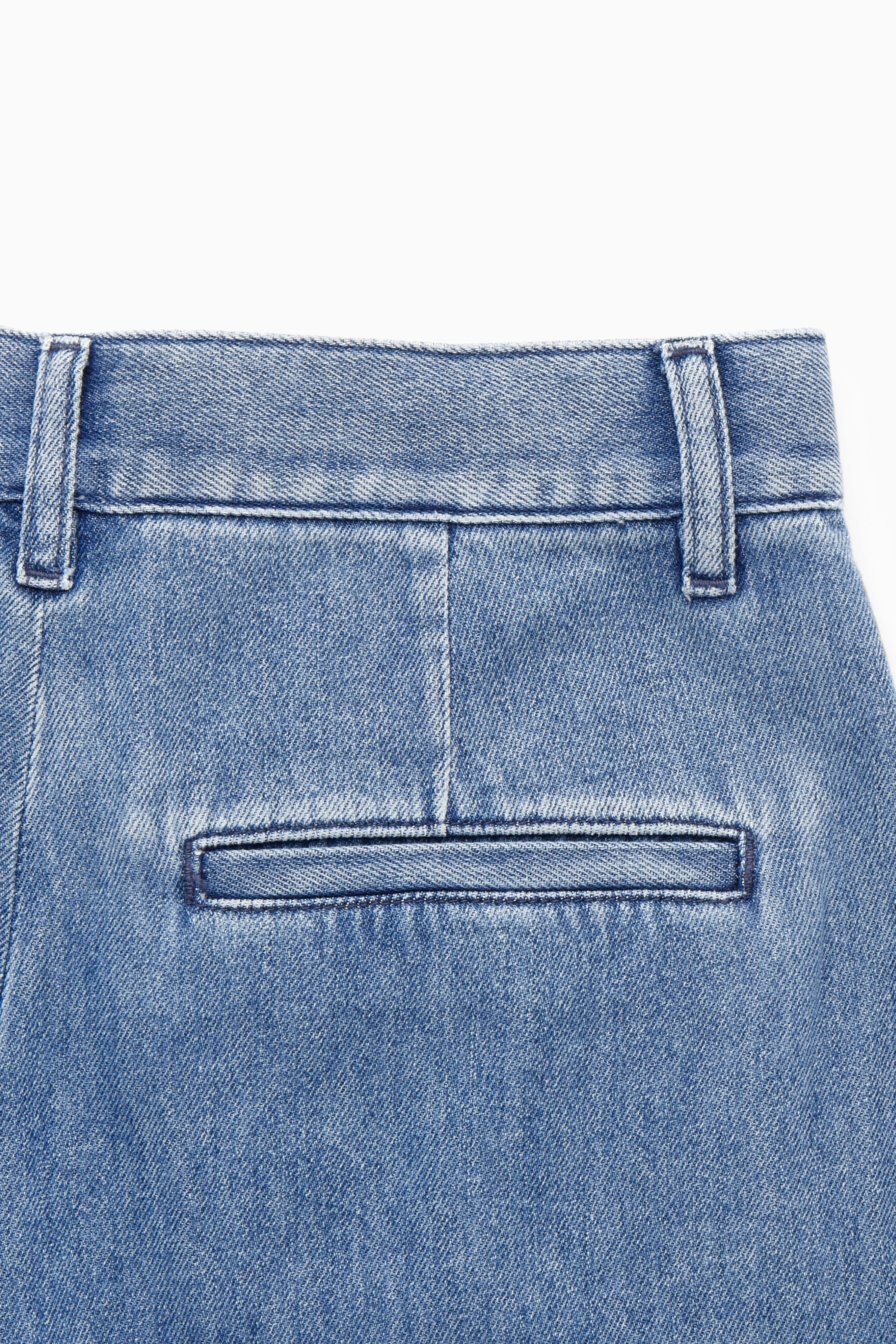 STRAIGHT-LEG DENIM TROUSERS - Regular waist - Long - MID BLUE - Ladies | H&M GB