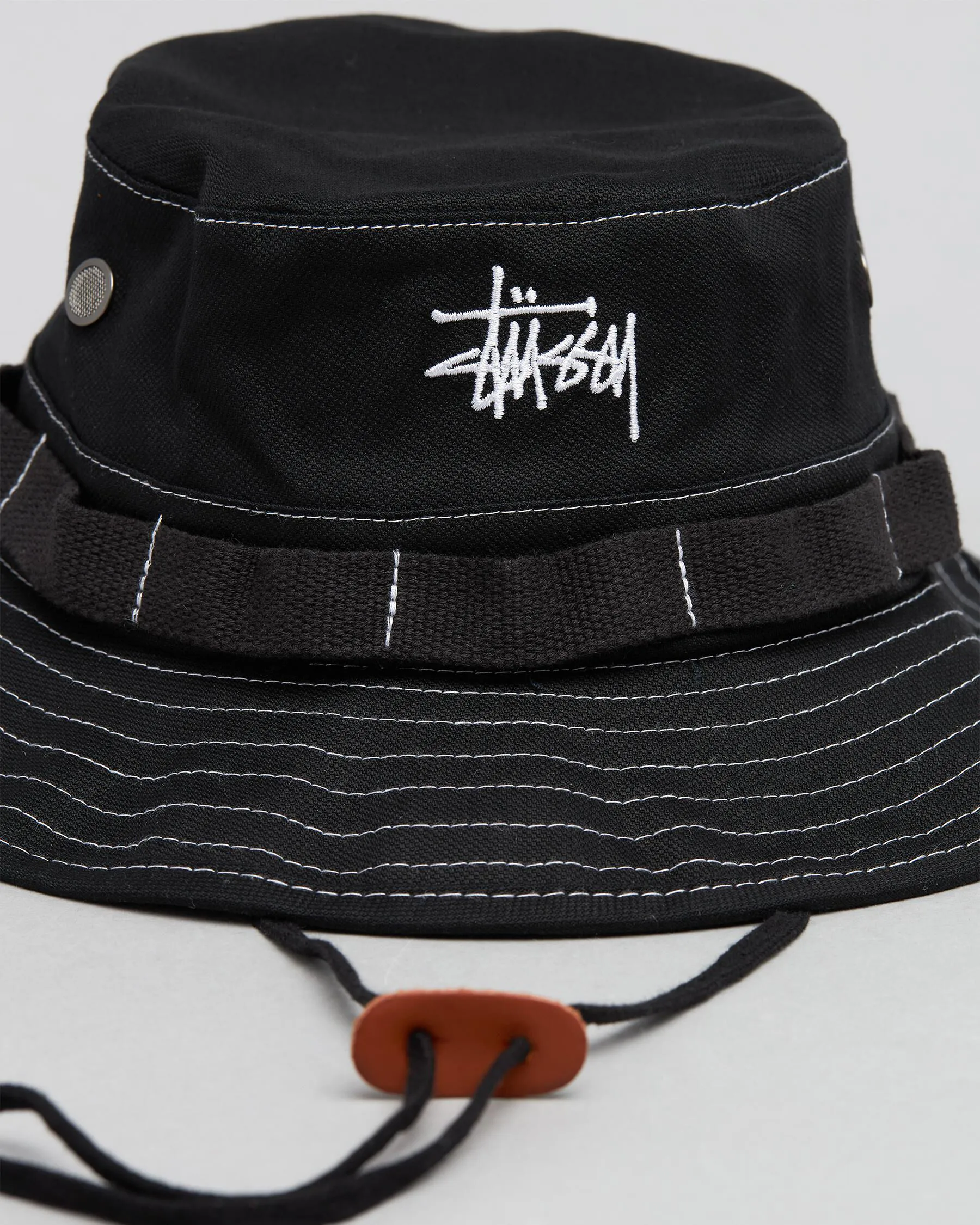 Stussy Contrast Topstitch Boonie Bucket Hat