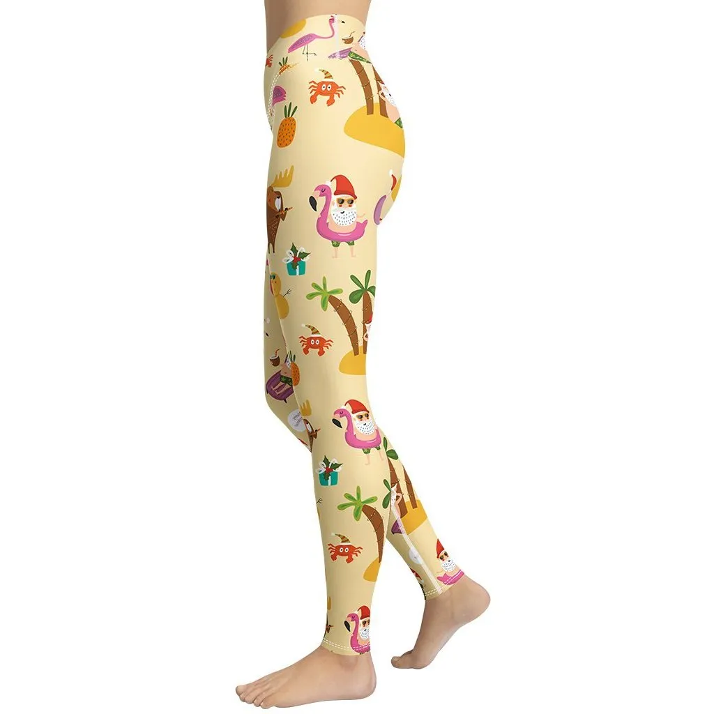 Summery Christmas Yoga Leggings