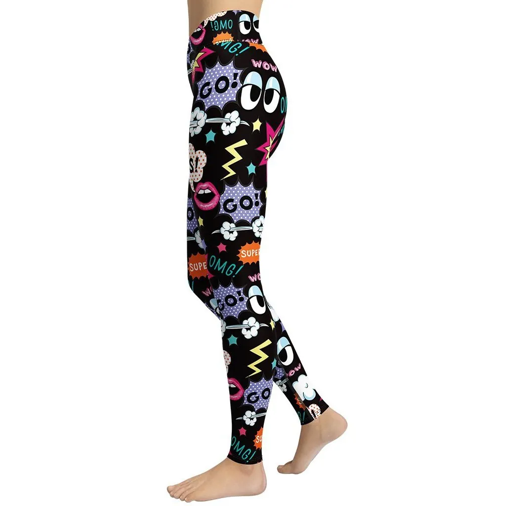 Super Cool Pop Art Yoga Leggings