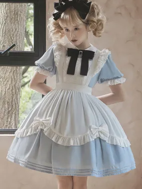 Sweet Lolita Dress Polyester Short Sleeves Lolita Dress