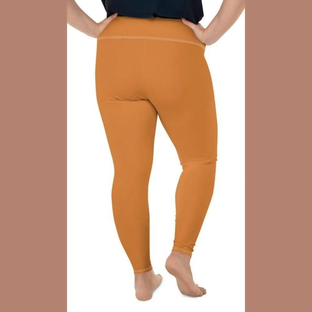 Tangerine Orange Plus Size Leggings