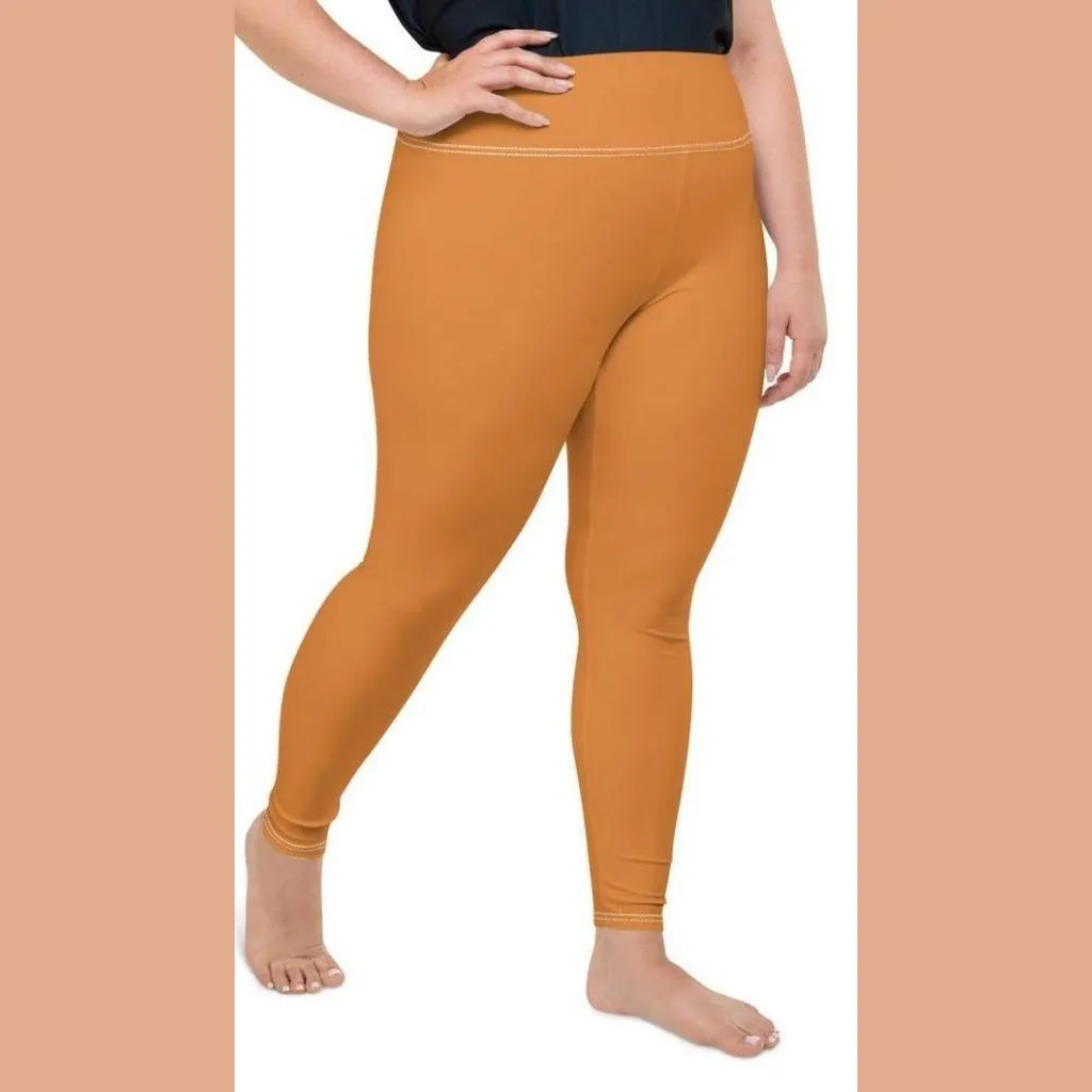 Tangerine Orange Plus Size Leggings