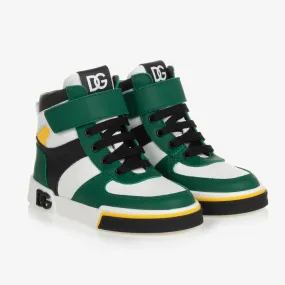 Teen Boys Green High-Top Trainers