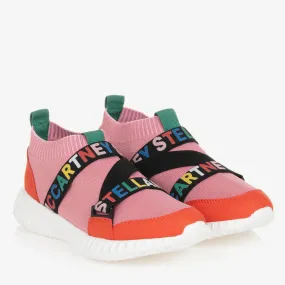 Teen Girls Pink & Orange Sock Trainers