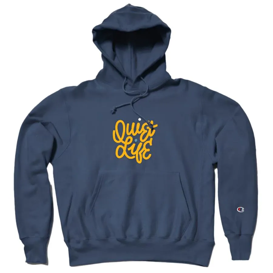 THE QUIET LIFE EMBROIDERED AUSSIE CHAMP HOODIE NAVY