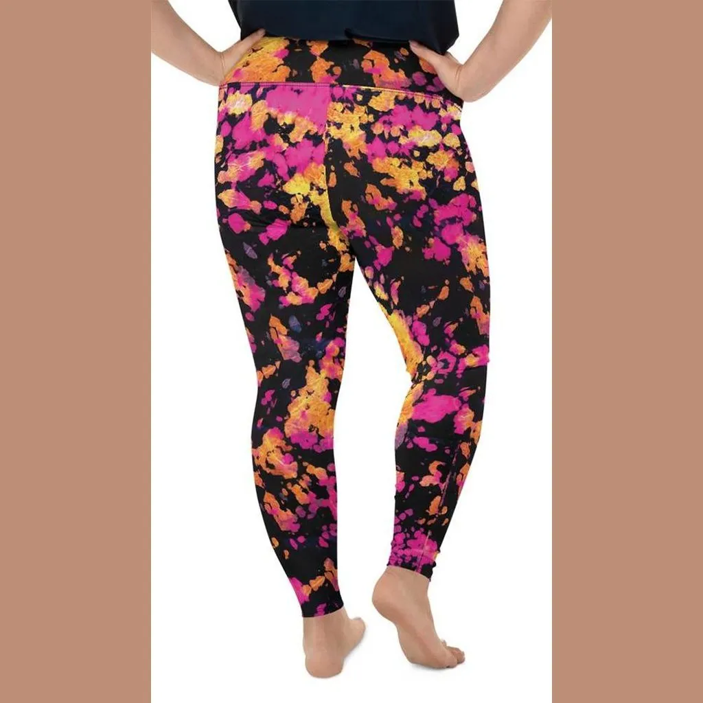 Tie Dye Multicolor Plus Size Leggings