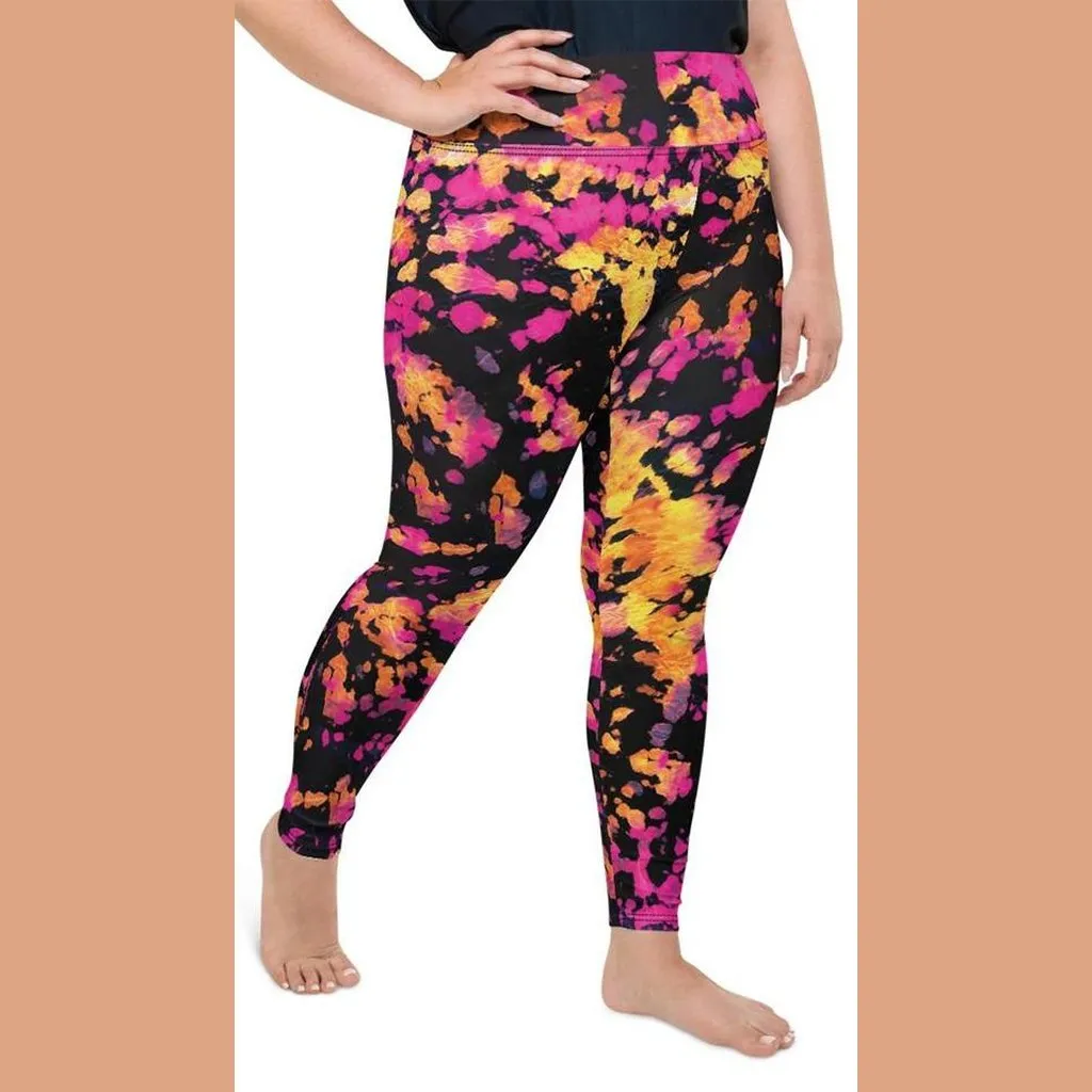 Tie Dye Multicolor Plus Size Leggings