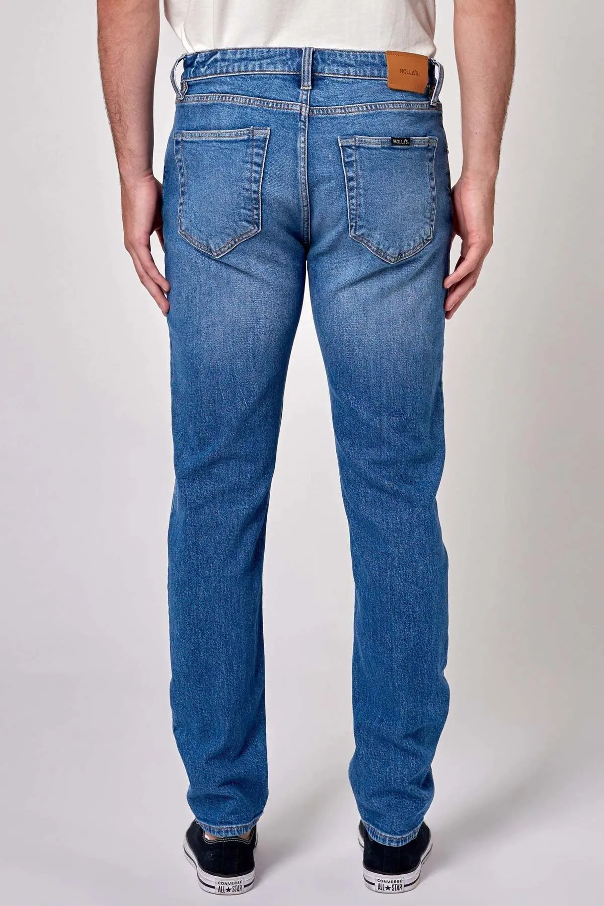 Tim Slims Belter Jeans - Mid Vintage Blue