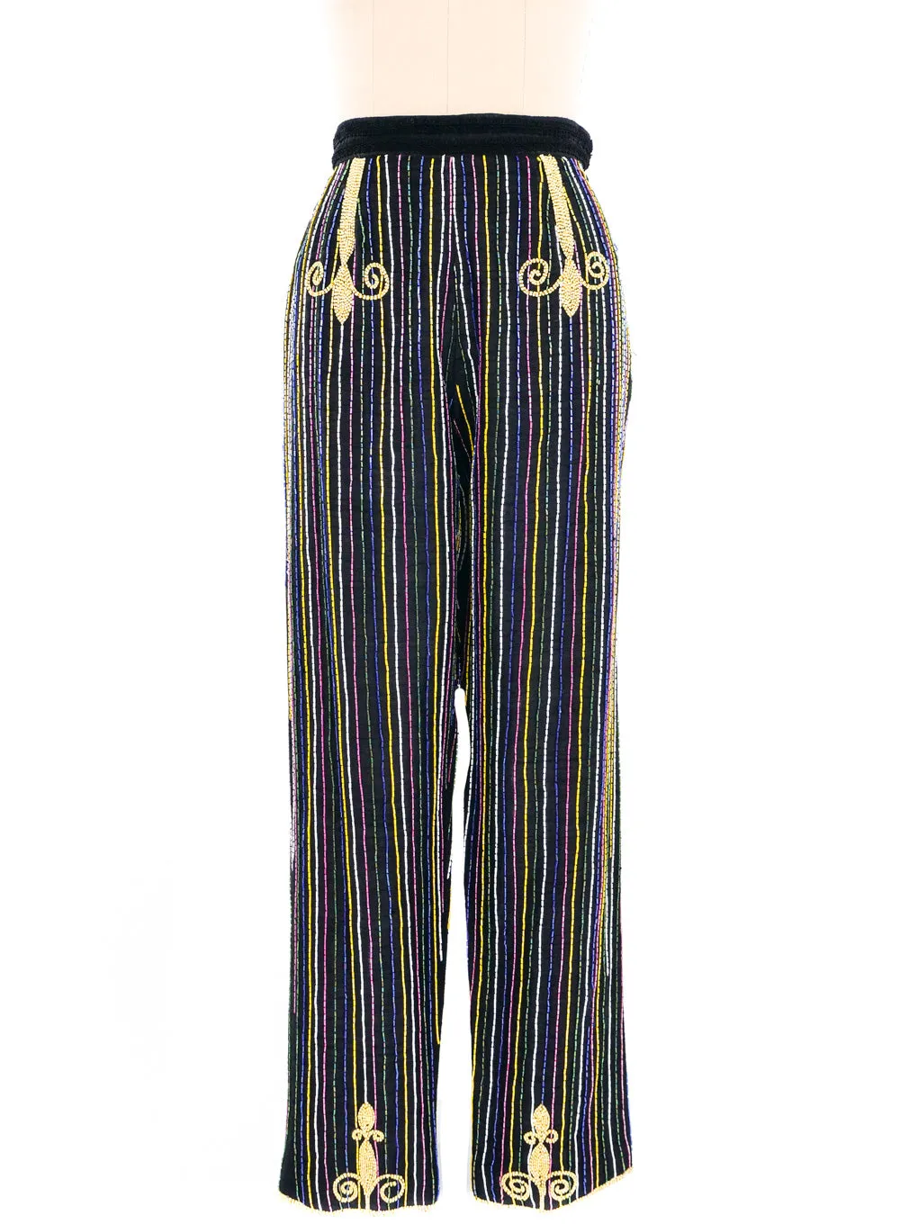 Todd Oldham Multicolor Beaded Trousers