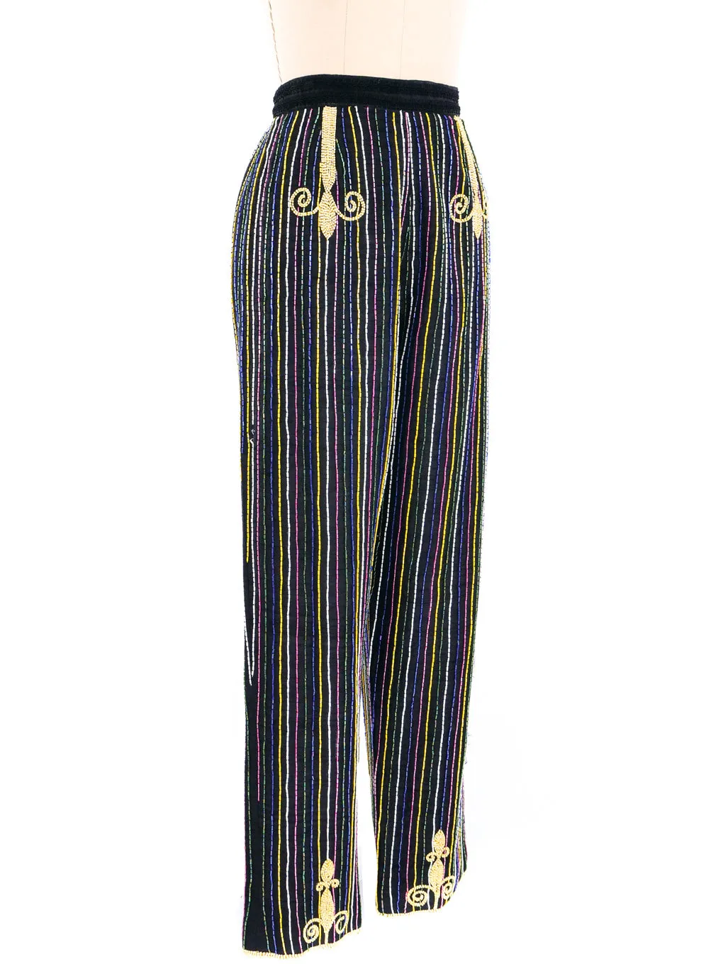 Todd Oldham Multicolor Beaded Trousers