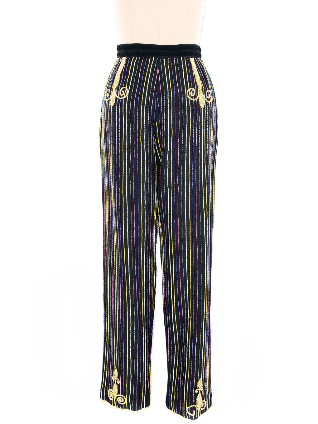 Todd Oldham Multicolor Beaded Trousers