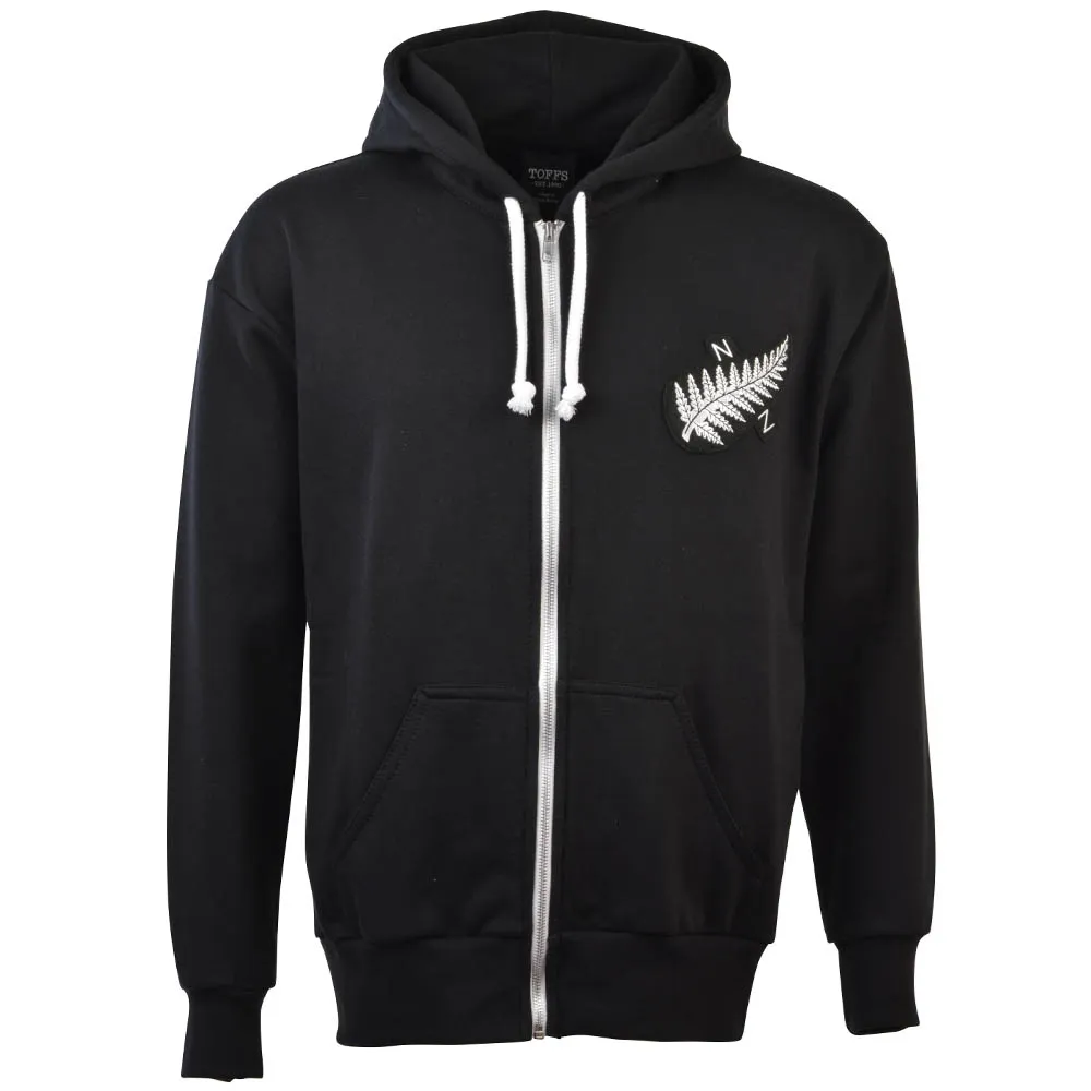 TOFFS - New Zealand 1924 Retro Rugby Zipped Hoodie - Black